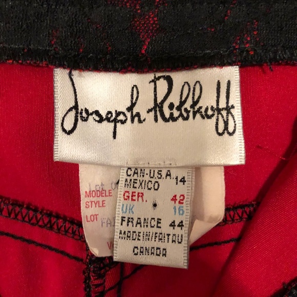 Joseph Ribkoff Size 14 black lace/red lined pants - Picture 5 of 5